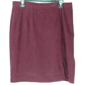 Burgundy Midi Knee Skirt